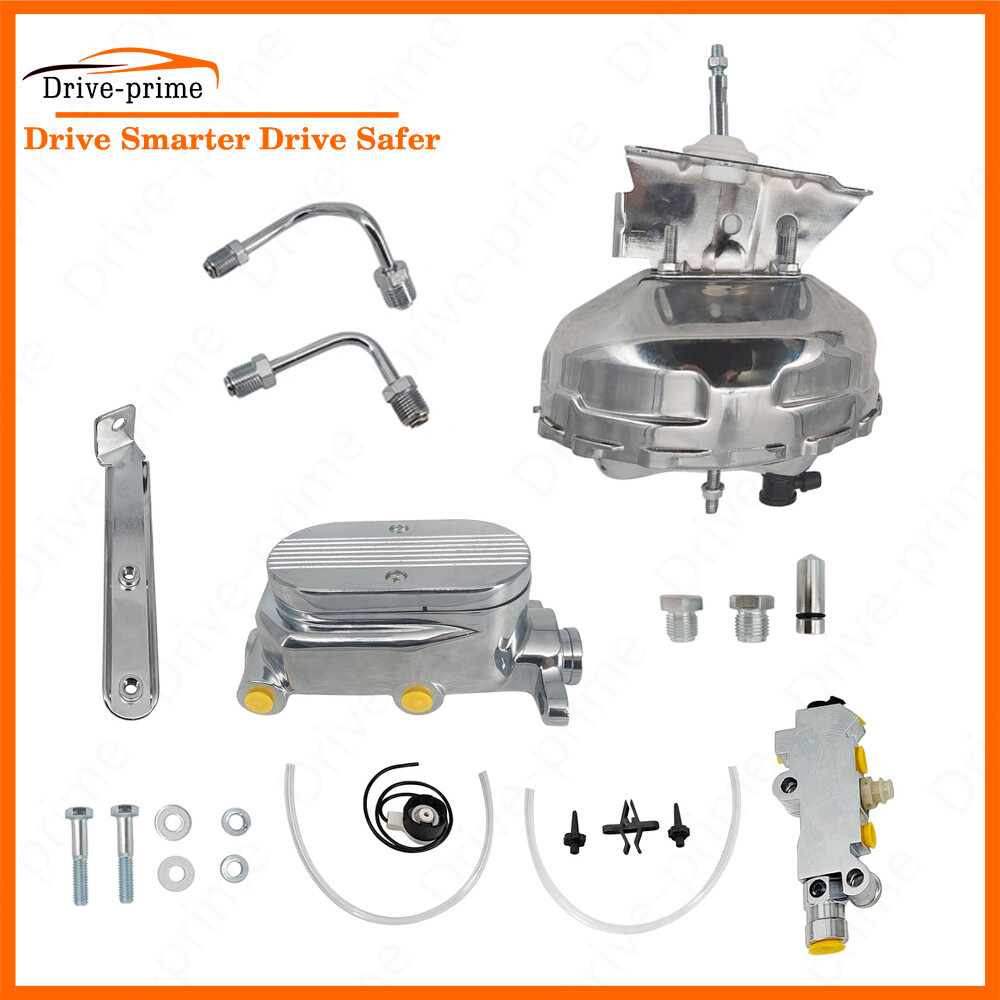 For Chevy GMC C10 K10 Truck 11” Chrome 1973-93 Brake Booster + Master Disc Drum