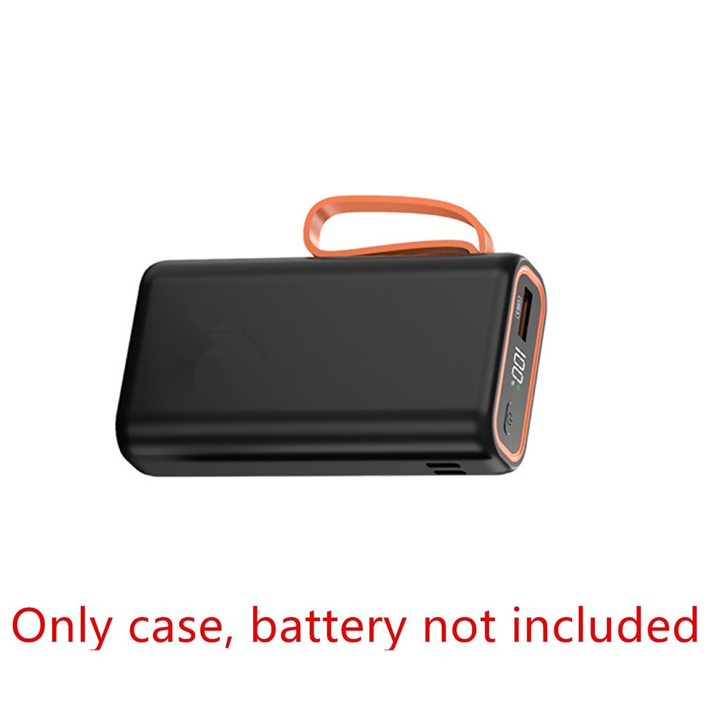 Black 21700 Power Bank Case with LCD Display for PC & Phone