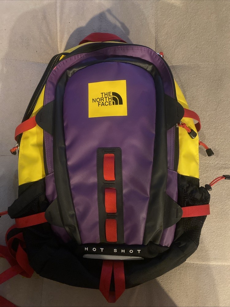 The North Face Hot Shot Backpack in Red Yellow Purple Great Condition