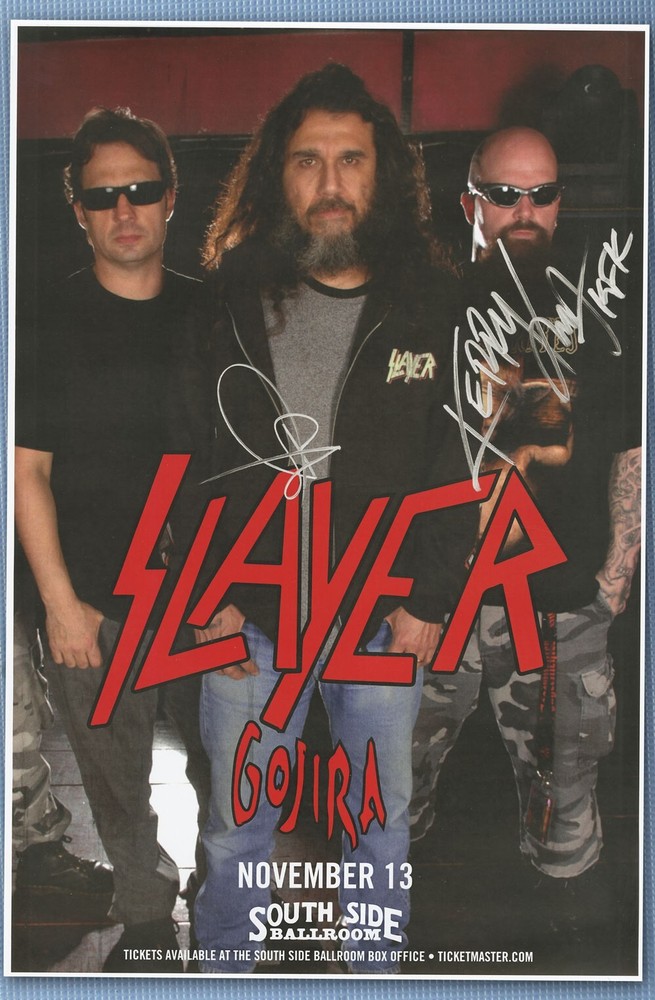 Slayer signed, autographed concert poster Kerry King & Tom Araya