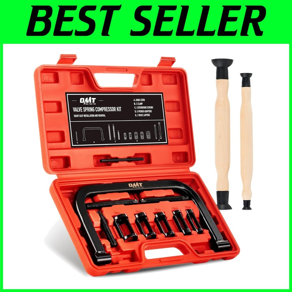 10-Piece Automotive Valve Spring Compressor Tool Set with C-Clamp for Precision Work