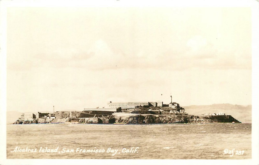 1930s San Francisco Bay California Alcatraz Island  RPPC Postcard 25-7812