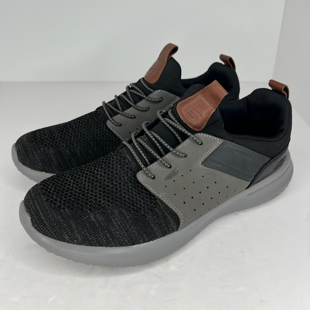 Skechers Mens 56299 Black Gray Delson Camben Air Cooled Slip On Size 11 Sneakers