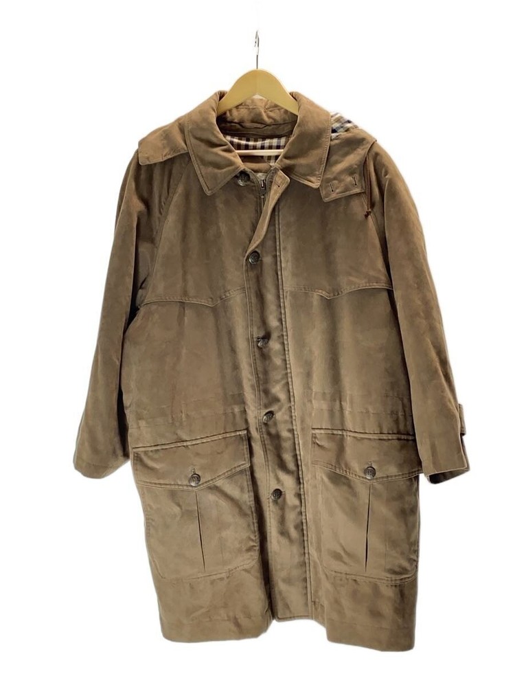 Aquascutum 2Way/Down Liner/ Steel Collar Coat/L/Cotton/Brw/Plain/112074