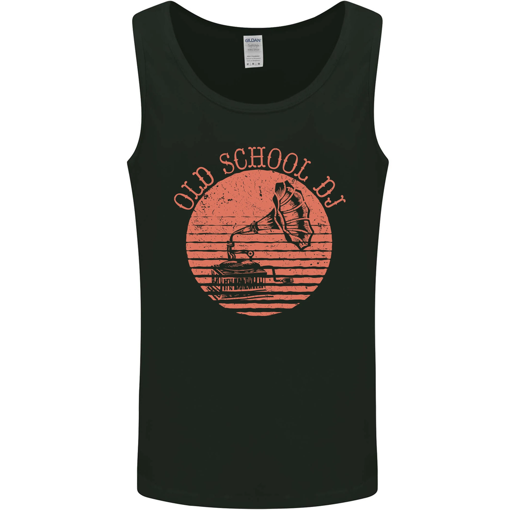 Old School DJ Gramophone DJing Music Mens Vest Tank Top