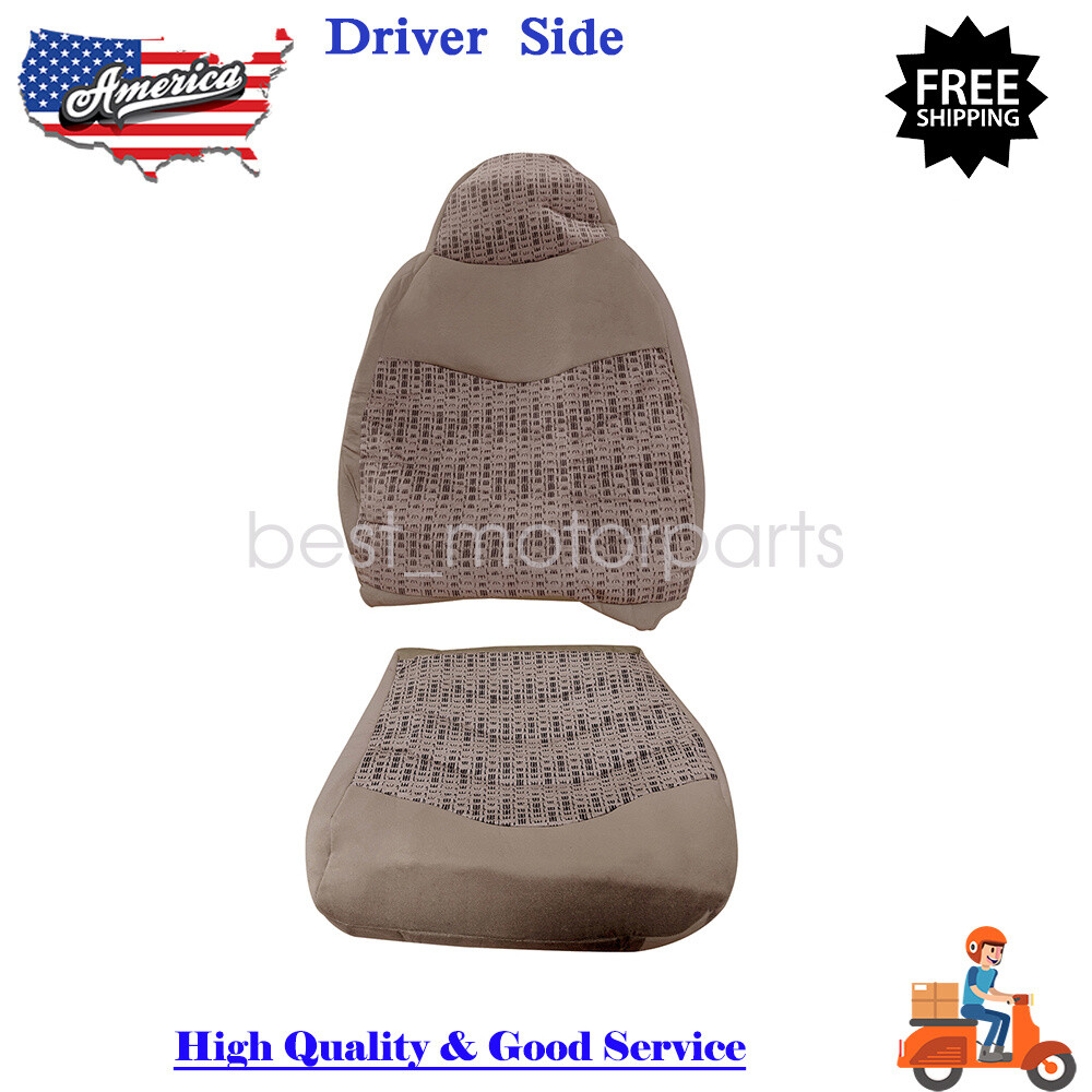 1999 2000 For Ford F250 F350 F450 XLT Driver Bottom Top Cloth Seat Covers Tan