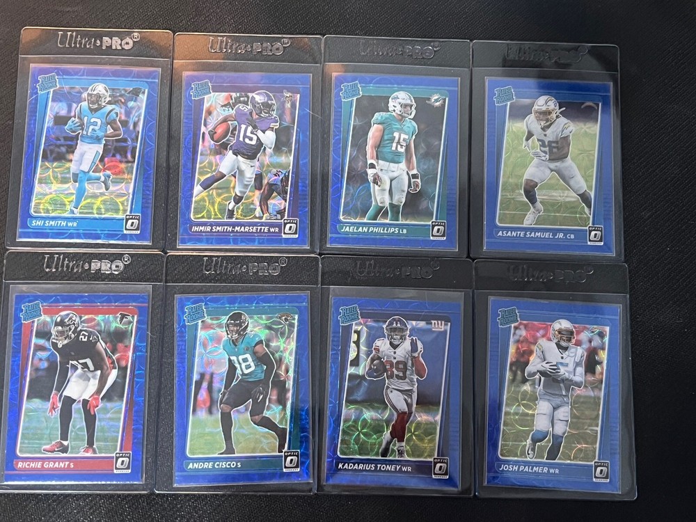 Donruss Optic Football Blue Scope Rated Rookie Lot of 8 Rookie Cards Including Stars and Inserts
