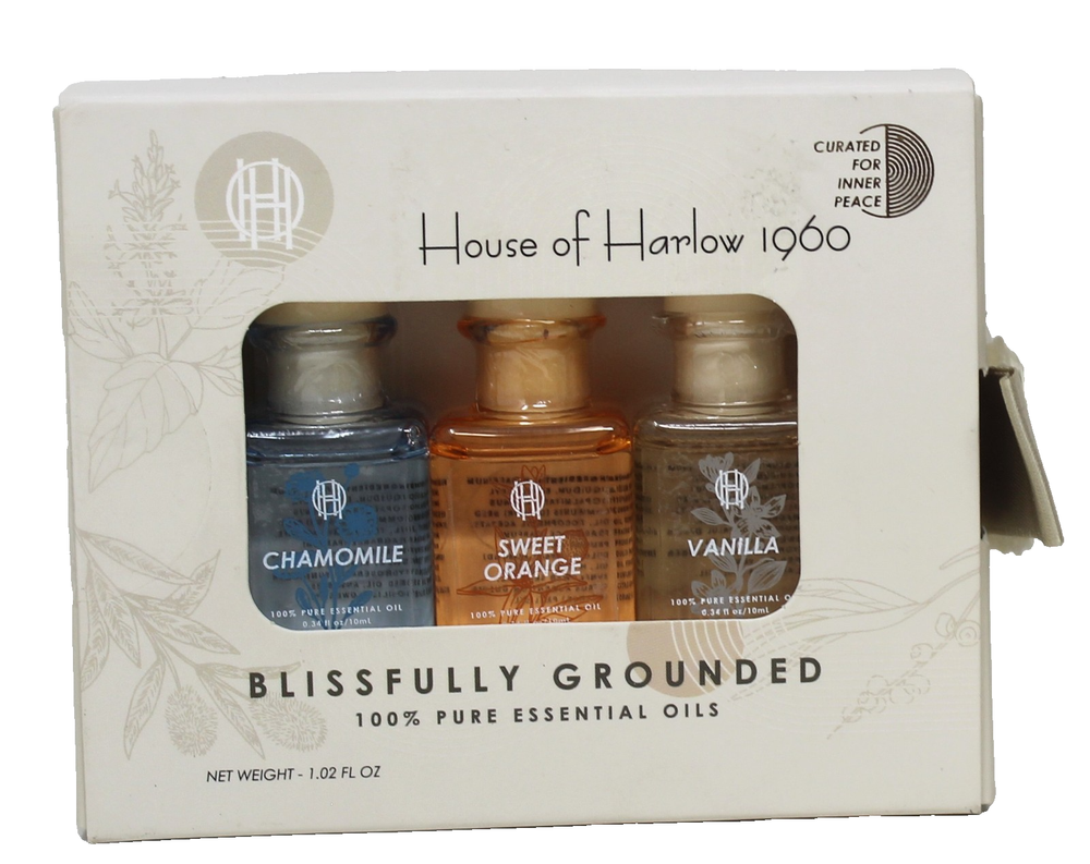 House of Harlow Blissfully Grounded 100% Pure Essential Oils Set of 3 Brand New