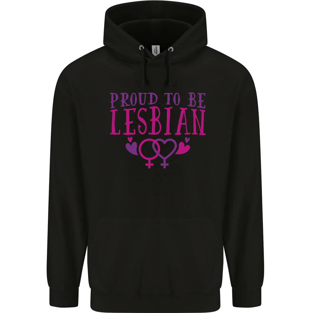 Proud to Be a Lesbian LGBT Gay Pride Day Mens 80% Cotton Hoodie-image