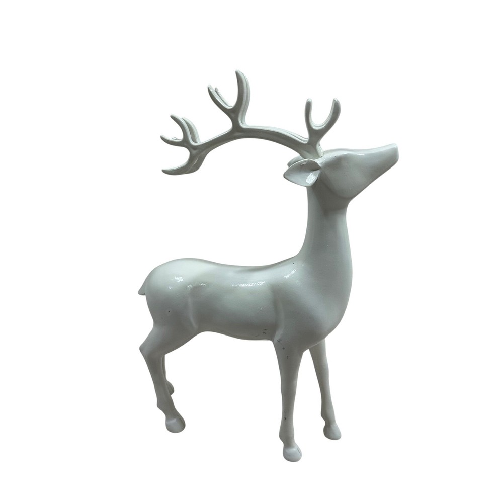Holiday Home Table Decor White Reindeer Christmas