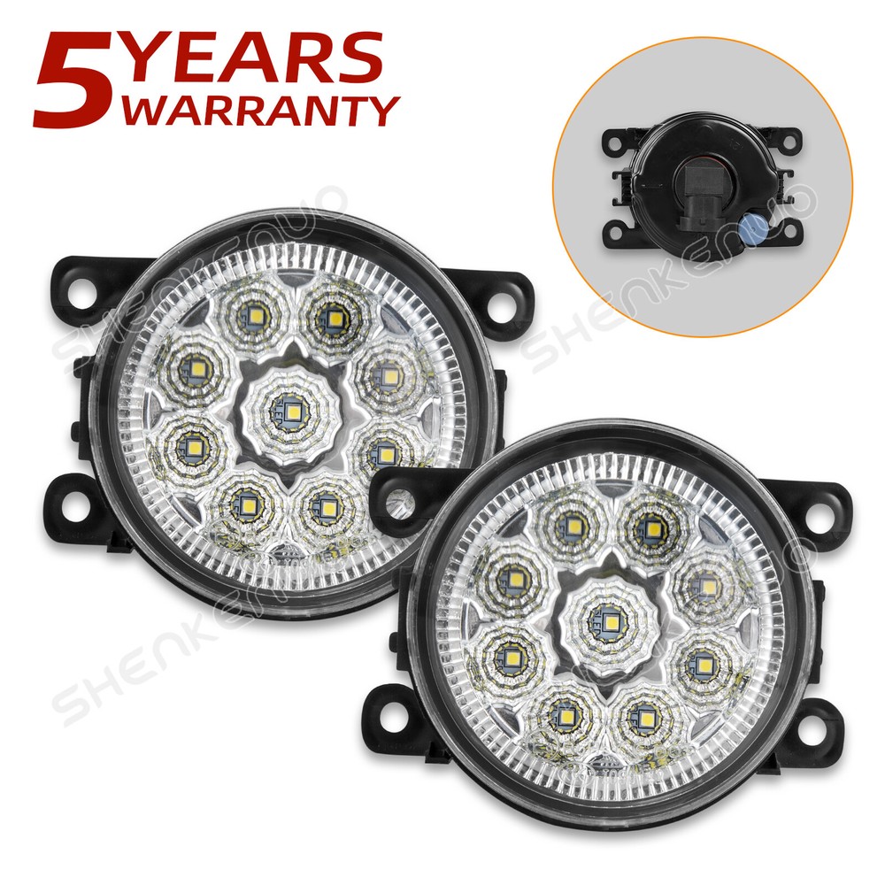 Pair of Fog Driving Lights + 55W H11 LED bulb (right) + Left Clear Lens