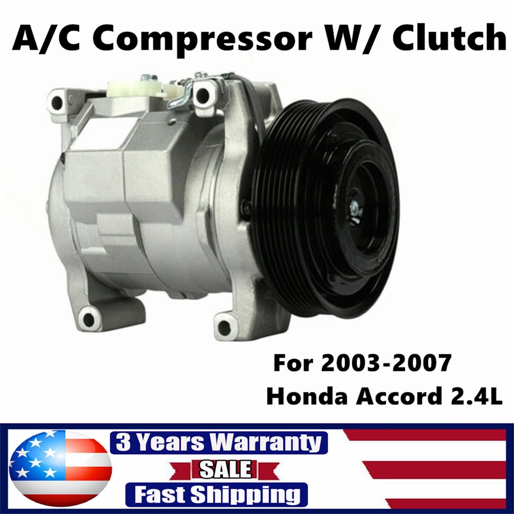 A/C AC Compressor with Clutch For Honda Accord 2.4L 2003 2004 2005 2006 2007
