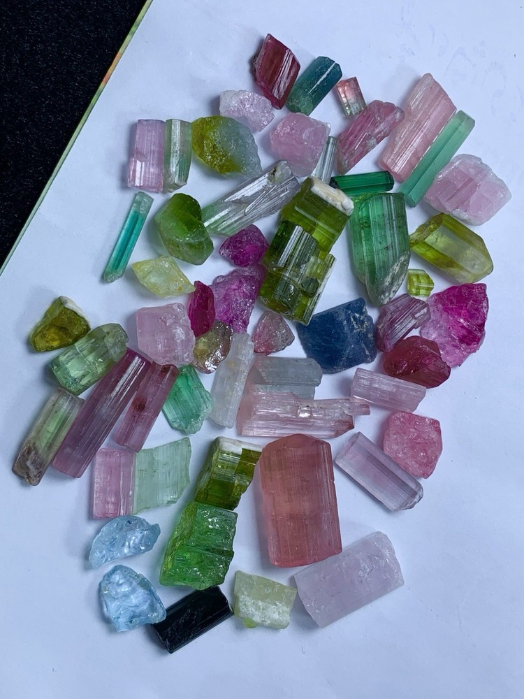 Mix Colour Lot of Afghanistan Tourmaline Rough To Make Different Thing  From It.