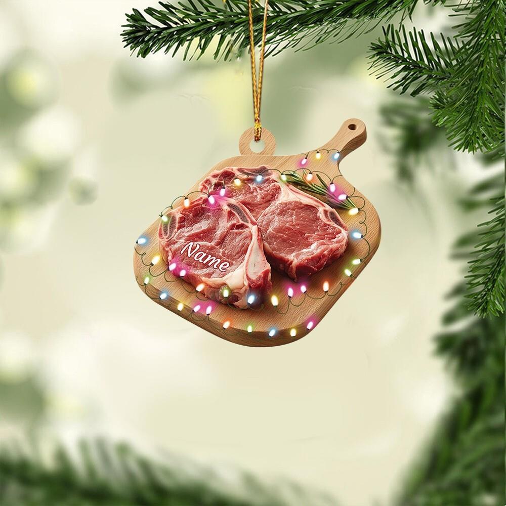 Raw Beef Christmas Ornament  Cooking Christmas Ornament  Chef Christmas Ornament
