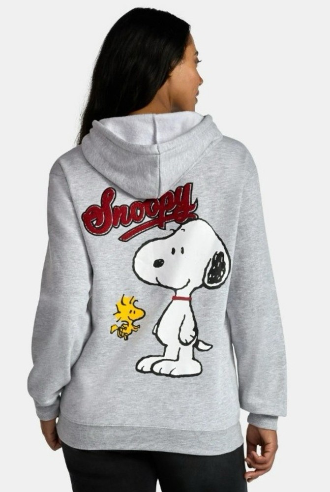 Peanuts Women's Snoopy Embroidered Graphic Hoodie size XS 0-2