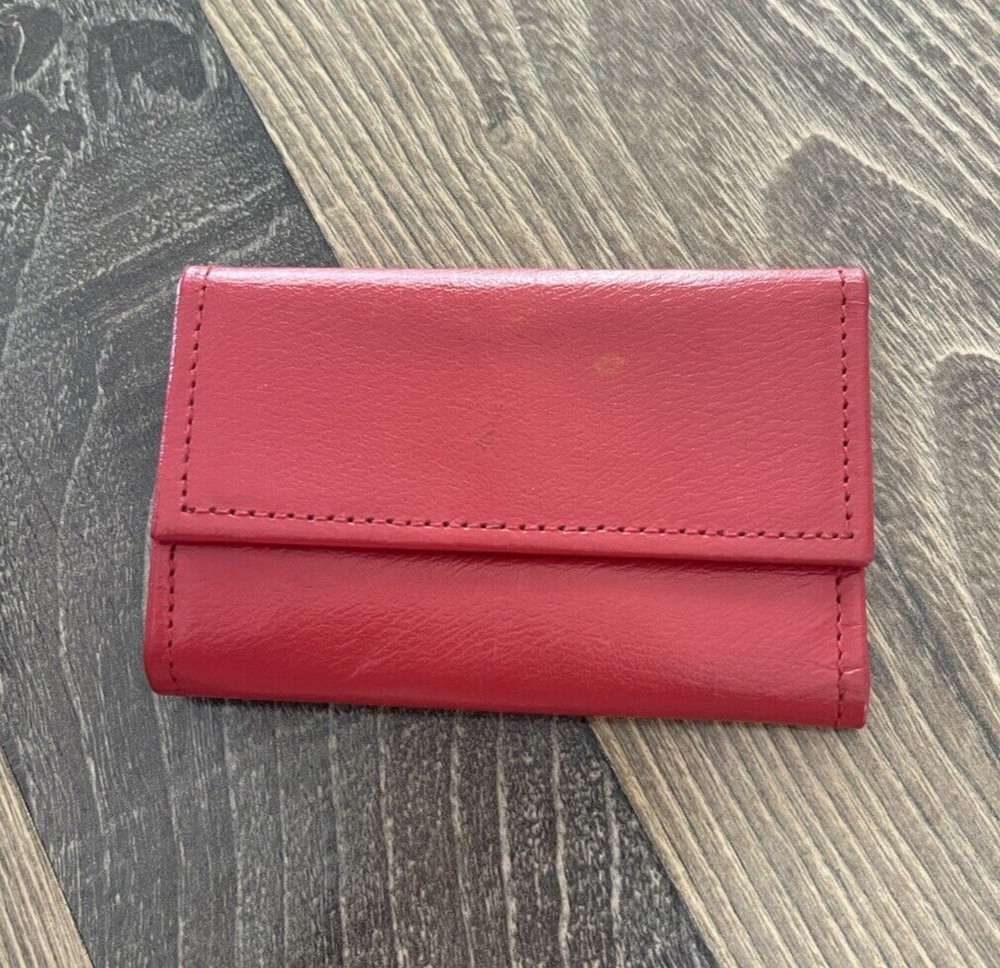 Vintage Red Sable Cowhide Leather Key Holder with 6 Hooks Boho Wallet Case
