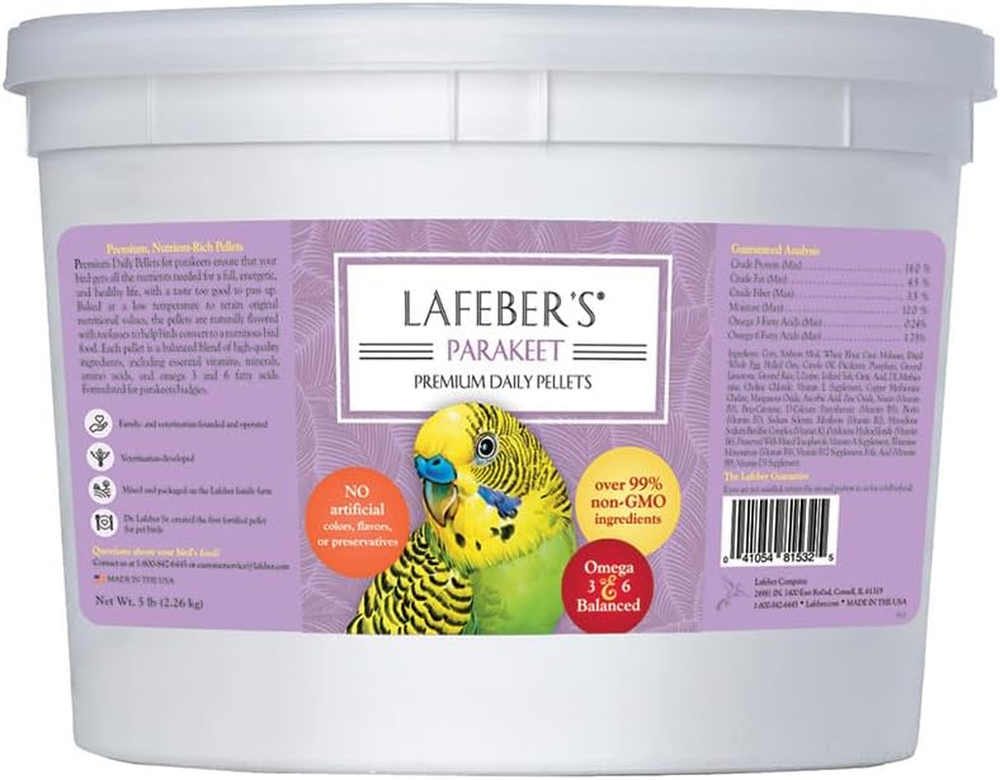 Premium Daily Diet Pellets Pet Bird Food, Made with Non-Gmo and Human-Grade Ingr