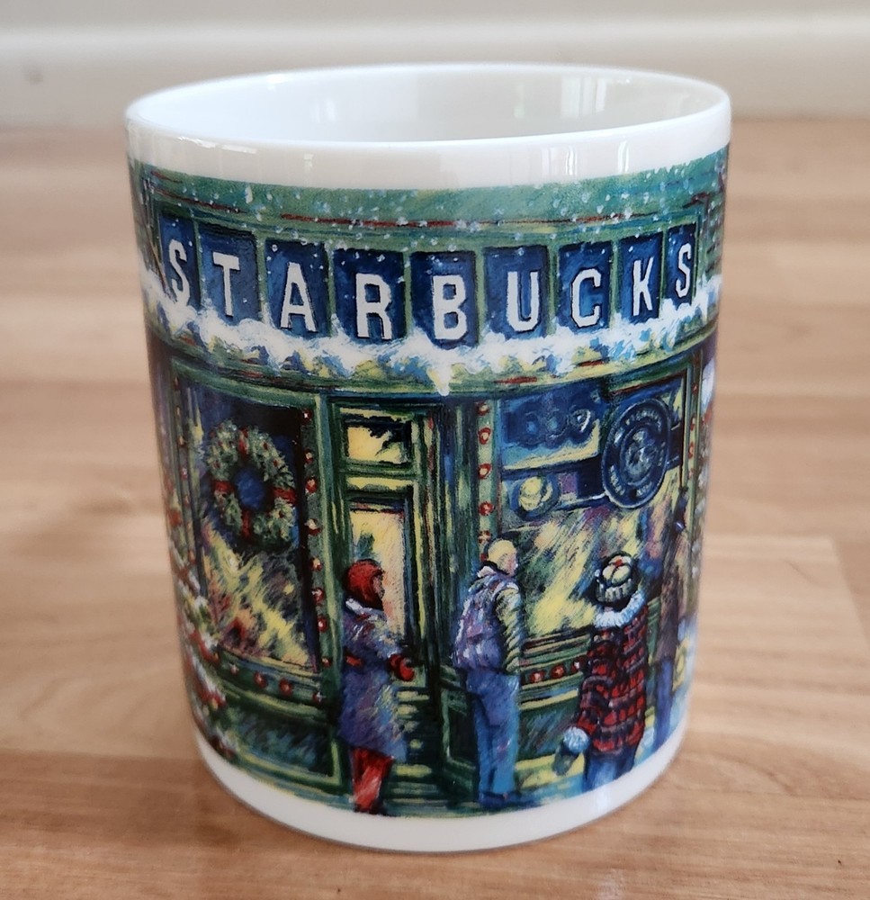 Starbucks Chistmas Market Pikes Place Ceramic Coffee Mug 12oz NEW no box.