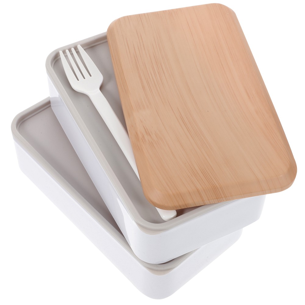 Double Layer Lunch Box for Students - Durable Plastic Food Container for Men & Women  