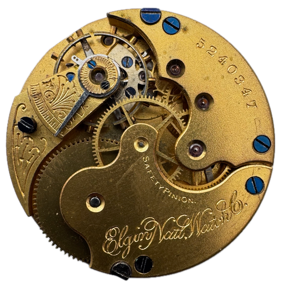 Antique 0s 1894 Elgin 11 Jewel Mechanical Hunter Pocket Watch Movement 113 USA