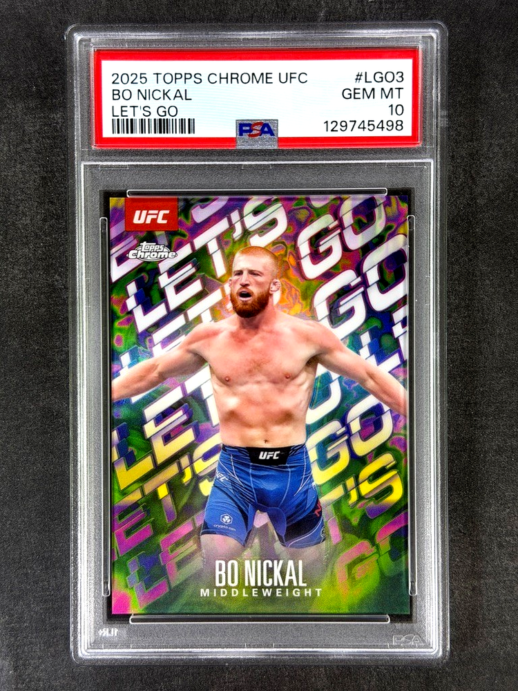 2025 Topps Chrome UFC #LGO-3 Bo Nickal Let's Go SSP Case Hit PSA 10 Gem Mint