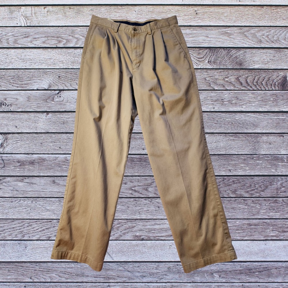 VTG 90s Dockers Pleated Khaki Pants 31 x 28 Chino Classic Trousers Made In USA