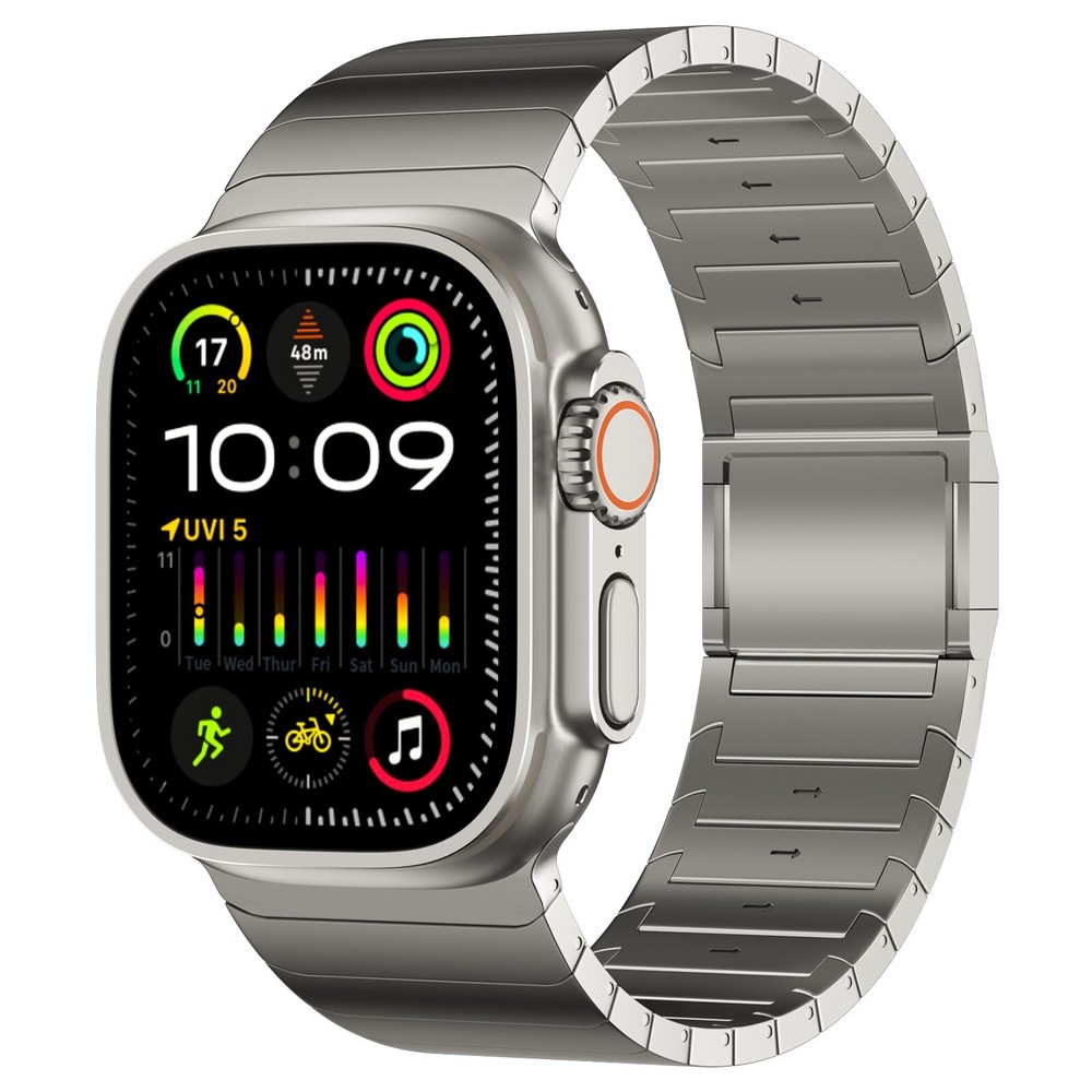 Full titanium band with titanium magnetic clasp and connector for Apple Watch