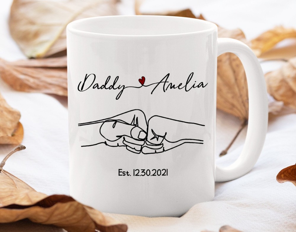 Personalized Dad and Daughter Fists Mug Custom Father's Day Gift