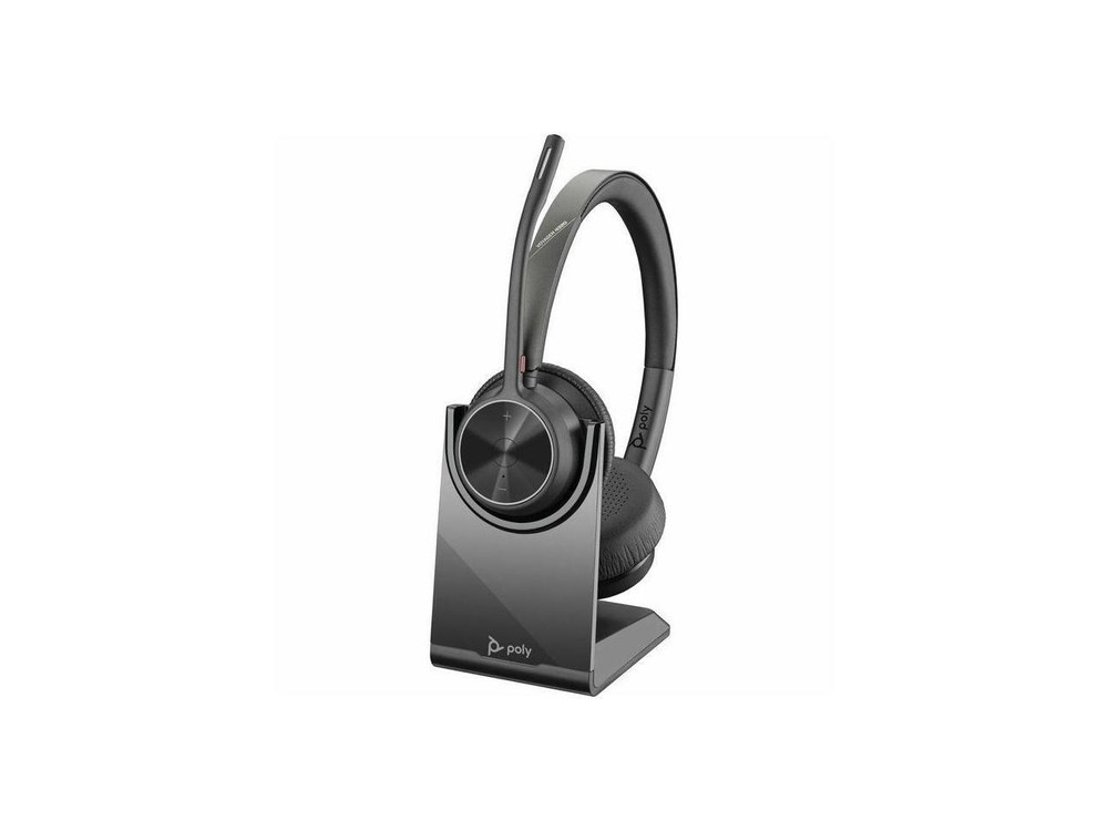 Poly Voyager 4320 USB-C Headset with Charge Stand & Voice Assistants
