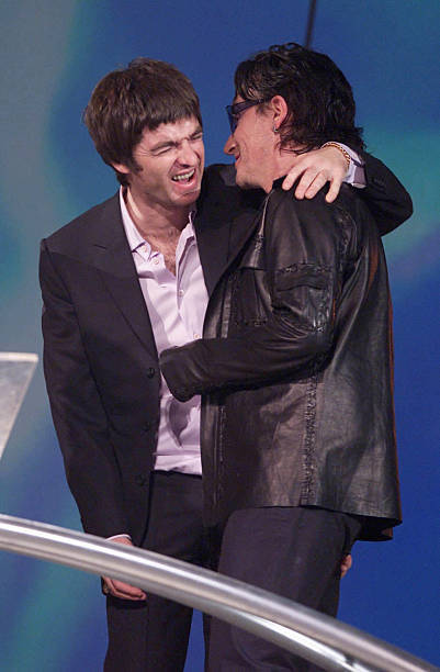 Noel Gallagher and Bono at The Brit Awards at Earls Court 2 Exhibi- Old Photo 2
