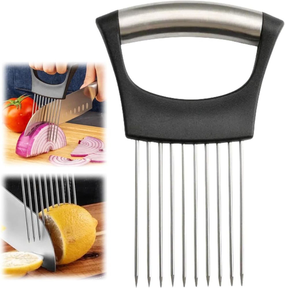 Stainless Steel Onion Slice Holder, Lemon Slicer Vegetable Cutter, Chopper Slici