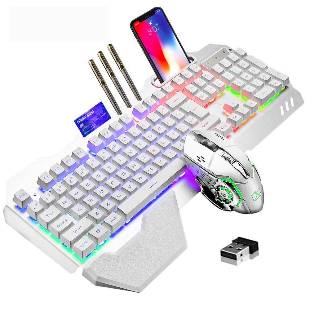 Wireless RGB Backlit Gaming Keyboard and Mouse Set Rechargeable Combo