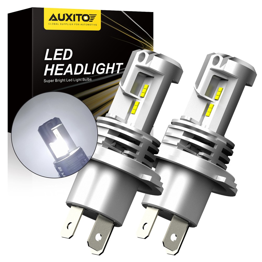 2X HB2 H4 9003 LED Headlight Bulbs Kit High Low Beam 24000LM New Lamp Pure White