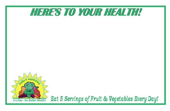 5 A Day Produce PRICE CARDS-DISPLAY CASE -SHELF SIGNS TAGS -100Lot 11x7 WHITE-image