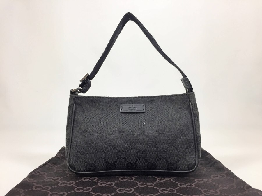 GUCCI GG Monogram Pouch Handbag 417460 Black