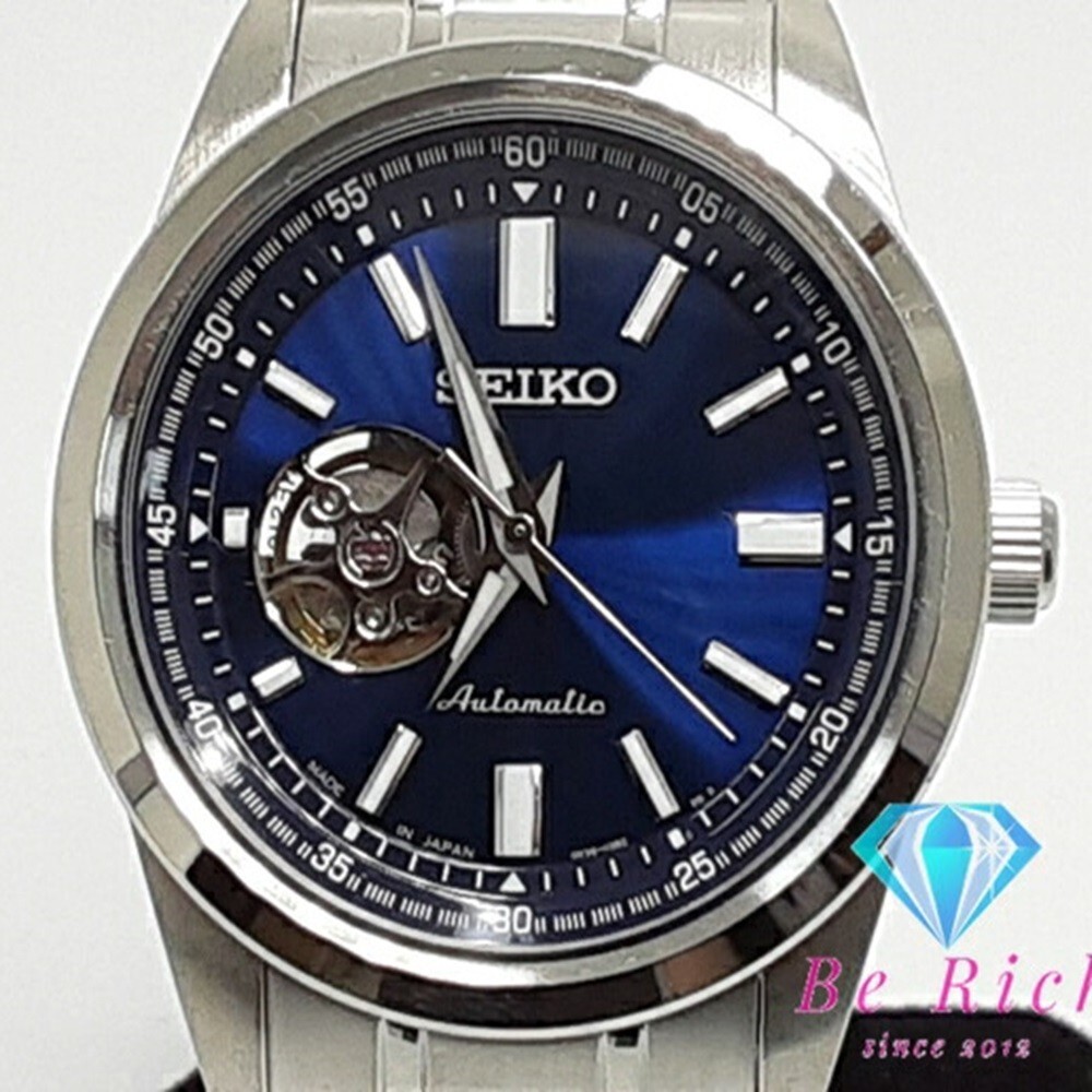 SEIKO PRESAGE 4R38-02A0 AUTOMATIC Skeleton Stainless Steel Watch BLUE  Near Mint
