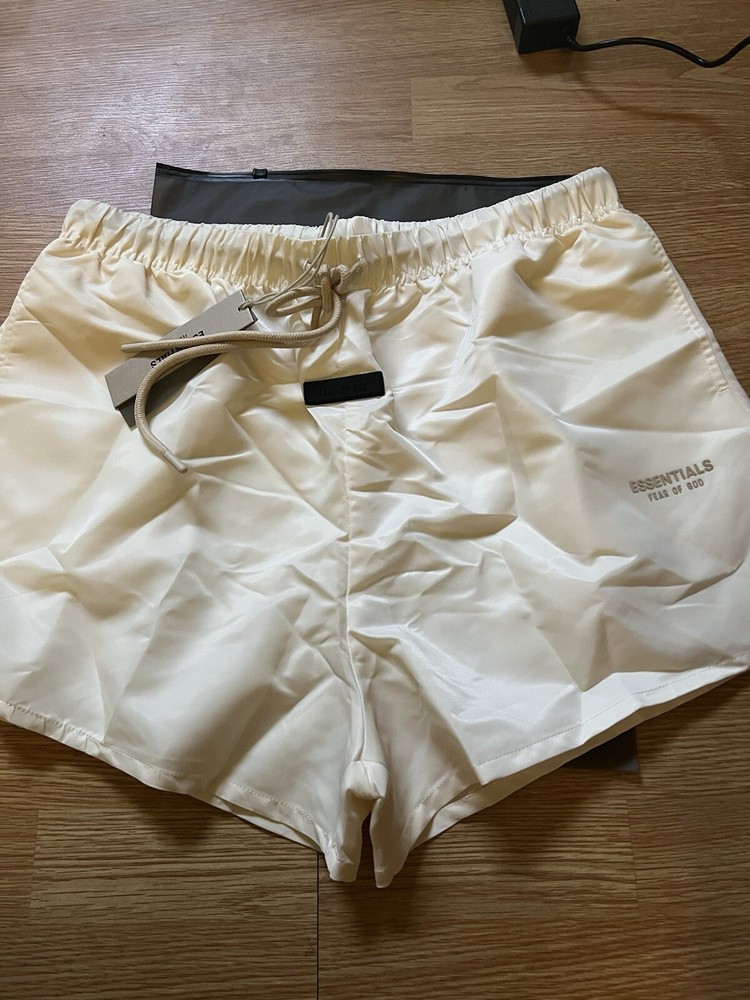 Fear of God Essentials Nylon Running Shorts Cloud Dance XL