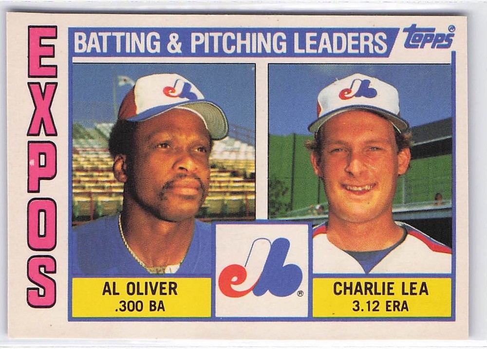 1984 Topps Tiffany #516 Expos Leaders Checklist Al Oliver Charlie Lea