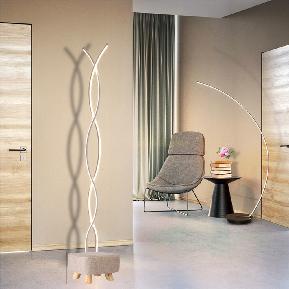LED Modern Spiral Floor Lamp Twist Standing Lamp Corner Floor Lamp for Bedroom