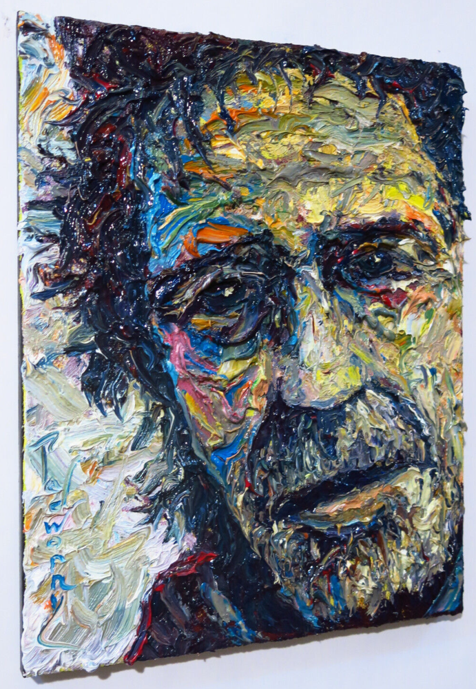 A PORTRAIT OIL█PAINTING█GUY BOY█MAN MALE BEARD█ART█SIGNED ABSTRACT ORIGINAL POP