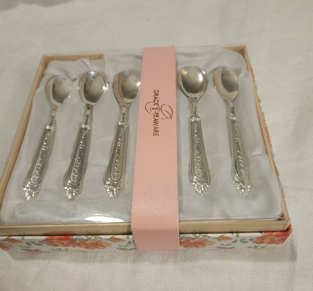 Grace's Teaware set of 6 Demitasse Silverplate Spoons