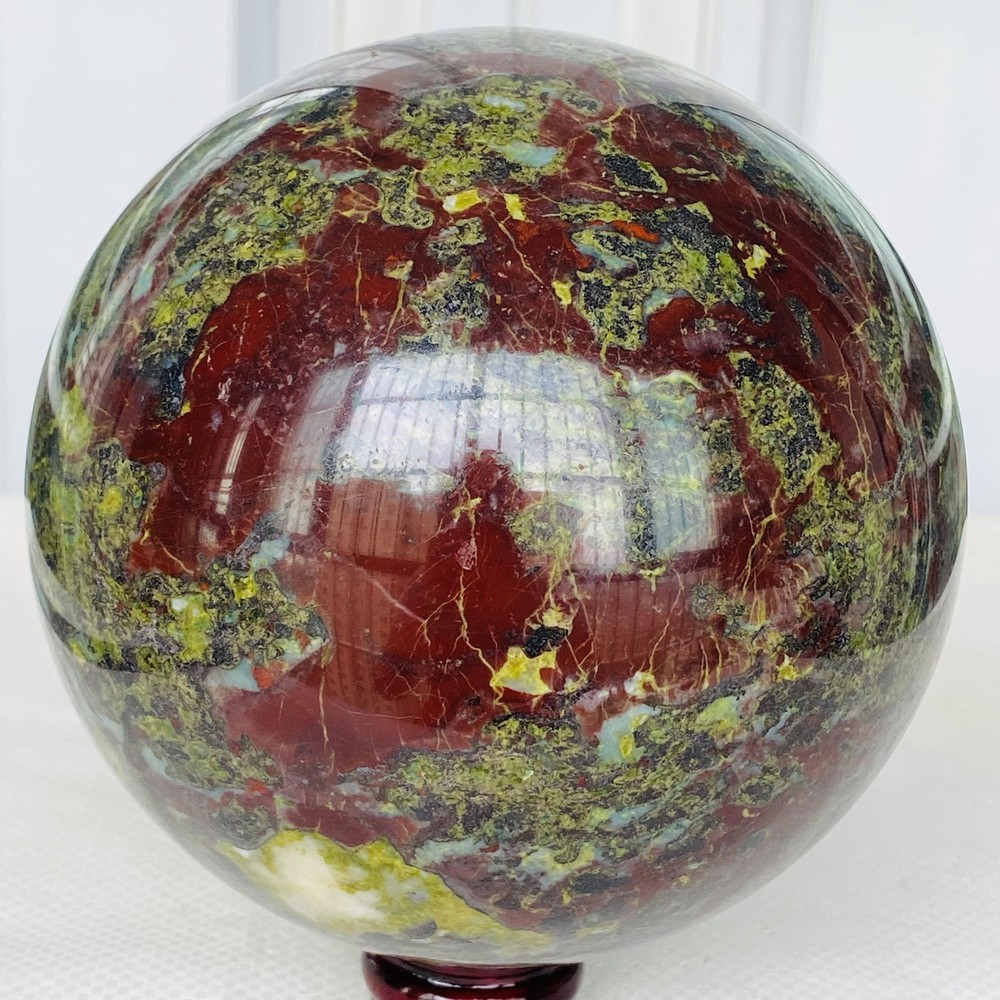 Natural dragon blood stone quartz sphere crystal ball reiki healing 3560G