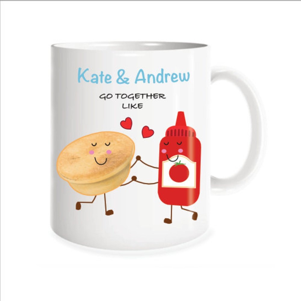 Personalized Couple Mug - Perfect Pair Like Pie & Sauce - Custom Gift Idea