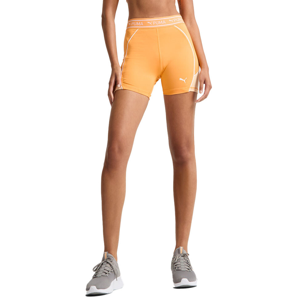 Puma Fit Train Strong 5 Inch Shorts Womens Orange Casual Athletic Bottoms 525042