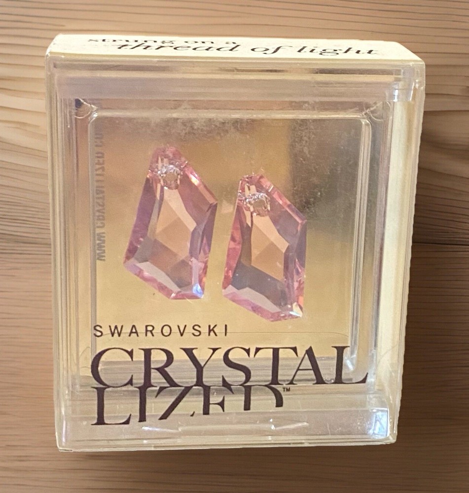 New 2pc Swarovski Crystalized Light Rose 24mm Pendants #6670