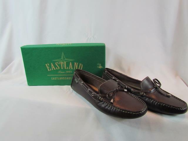NIB Eastland Saddle Brown Loafer Flat W/ Light Brown Stitch Rounded Toe Sz 11M