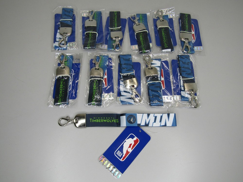 12pc NBA Minnesota Timberwolves Wrist Lanyard Keychain Lot Team Spirit Bulk Gift