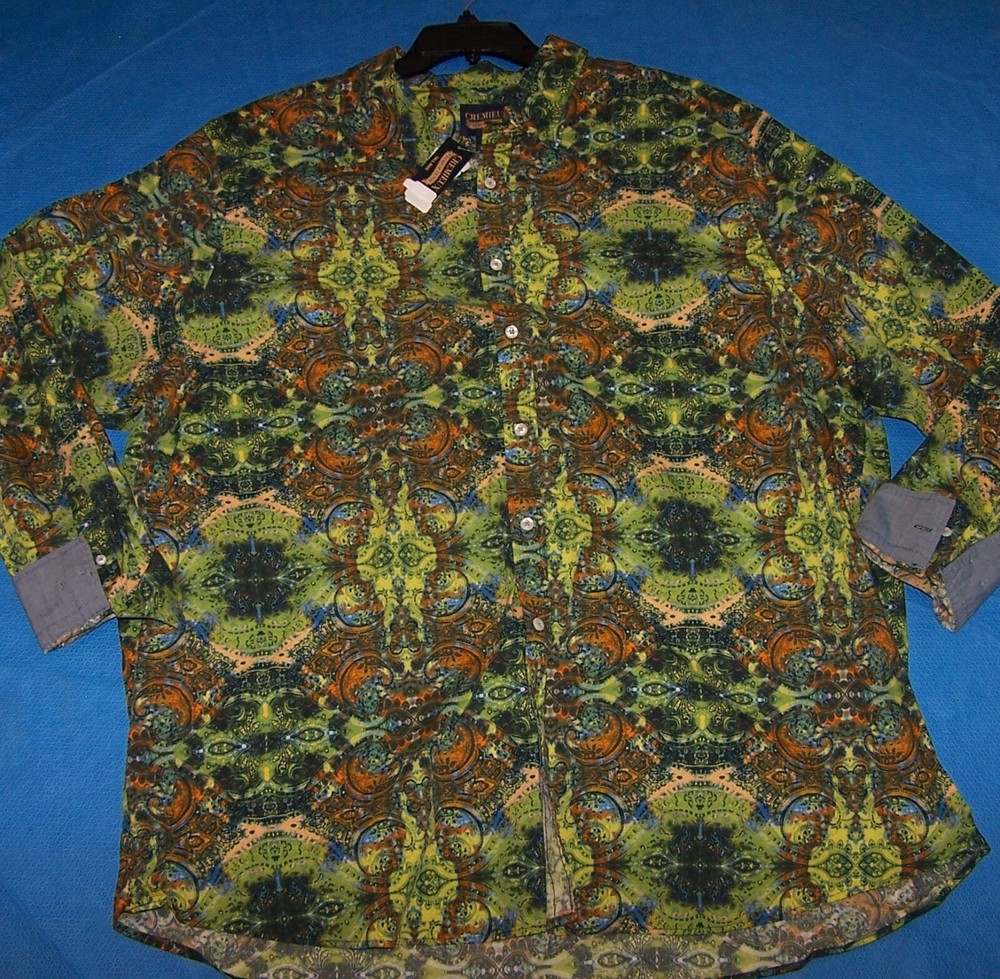 Size 4XT Mens Cremieux Premium Denim Button-Down Long Sleeve Shirt