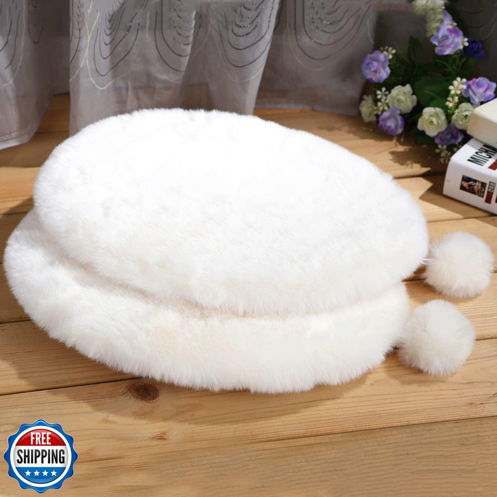 Faux Rabbit Fur Oval Pet Bed Cushion 2-Pack for Cats & Dogs  