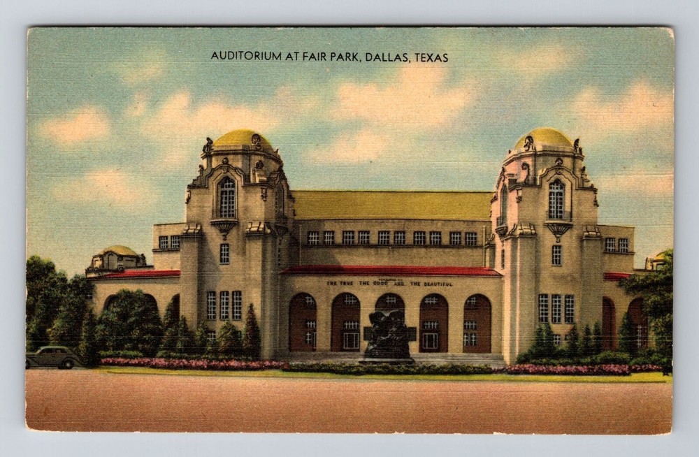 Dallas TX-Texas, Auditorium at Fair Park, Antique Vintage Souvenir Postcard